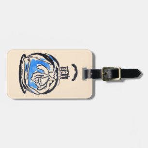 Blue fashion illustration perfume bottle luggage tag