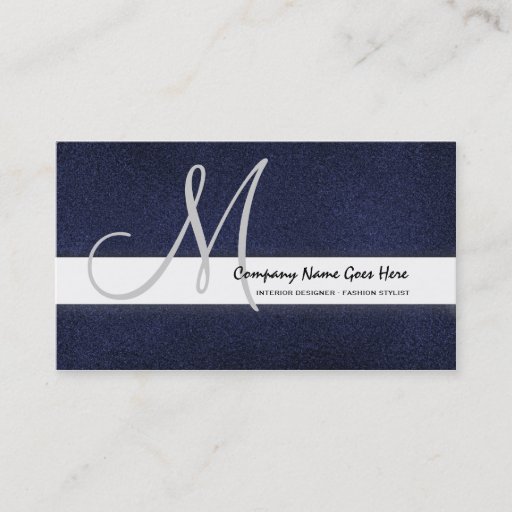 Customizable Blue fashion stylist suede business card templates