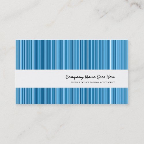 Blue fashion vertical pin striped business card template