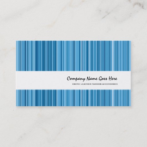 Customizable Blue fashion vertical pin striped business card template