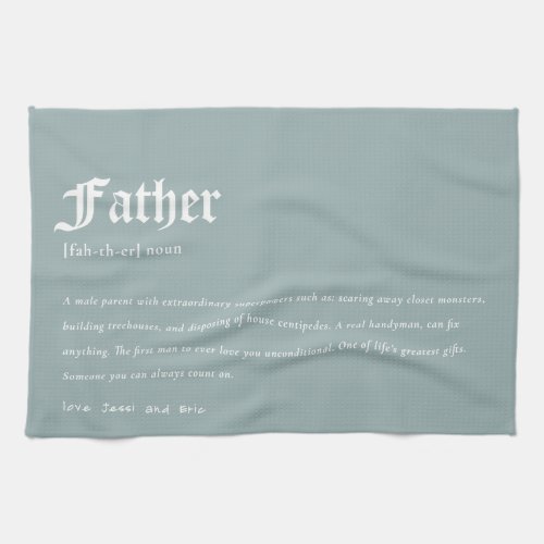 Blue Father Dictionary Definition Custom Gift  Kitchen Towel
