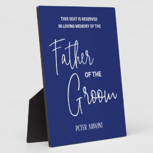 Blue Father of the Groom Memorial Chair Wedding Plaque