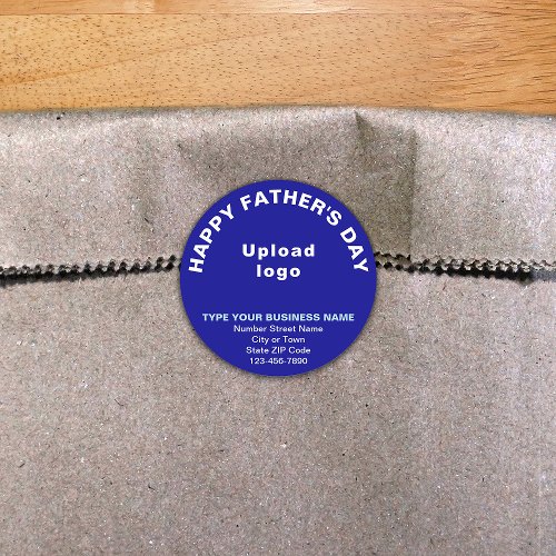 Blue Fathers Day Business Round Sticker