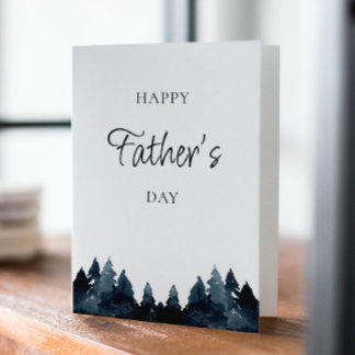 Blue Father's Day Cards with Pine Trees