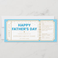 Blue Father's Day Concert Ticket Gift Voucher Card
