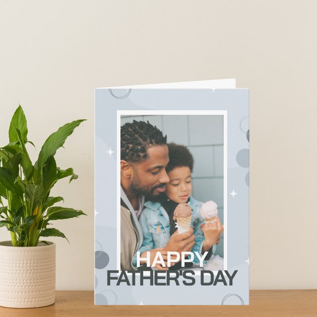 Blue Father's Day Photo Card (Creator Uploaded)