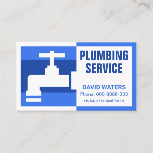 Blue Faucet Frame Plumbing Business Card