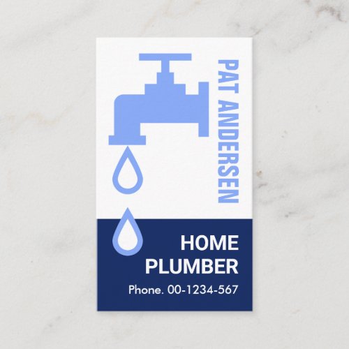 Blue Faucet Pipeline Leaking Water Business Card