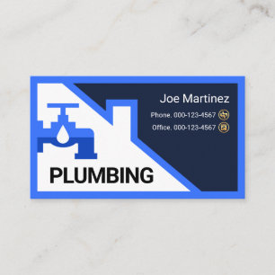 Blue Faucet Rooftop Building Frame Business Card