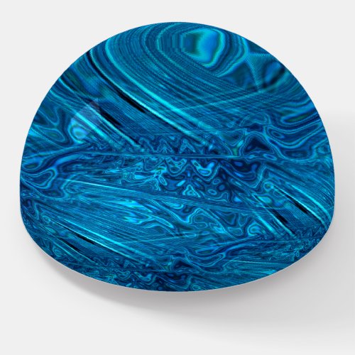 Blue Faux Abalone Paua Fractal Mother of Pearl Paperweight