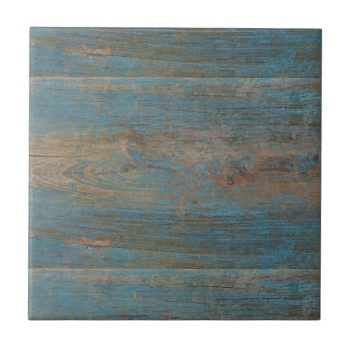 Blue Faux Beach Wood Texture Ceramic Tile