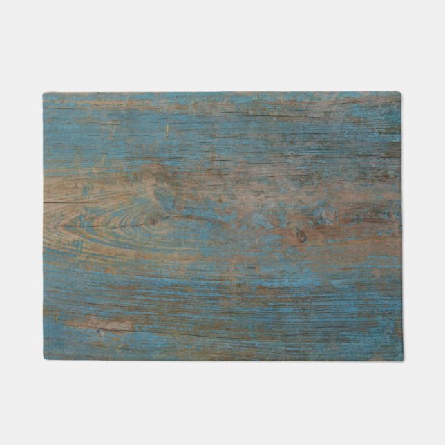 Blue Faux Beach Wood Texture Doormat (Front)