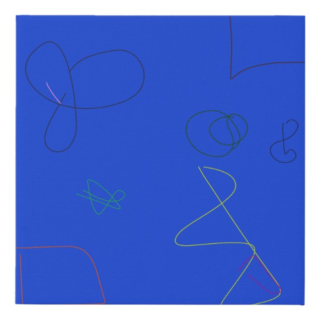 Blue Faux Canvas Print (Front)