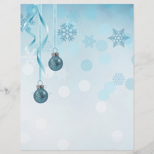 Blue Faux Glitter Christmas Ornaments