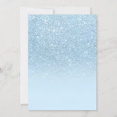 Blue faux glitter pastel ombre boy baby shower invitation (Back)