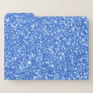 Blue Faux Glitter & Sparkles Background File Folder
