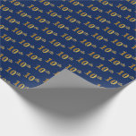 [ Thumbnail: Blue, Faux Gold 10th (Tenth) Event Wrapping Paper ]