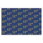 [ Thumbnail: Blue, Faux Gold 11th (Eleventh) Event Tissue Paper ]