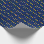 [ Thumbnail: Blue, Faux Gold 11th (Eleventh) Event Wrapping Paper ]