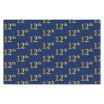 [ Thumbnail: Blue, Faux Gold 12th (Twelfth) Event Tissue Paper ]