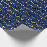 [ Thumbnail: Blue, Faux Gold 12th (Twelfth) Event Wrapping Paper ]