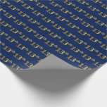 [ Thumbnail: Blue, Faux Gold 13th (Thirteenth) Event Wrapping Paper ]
