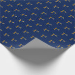 [ Thumbnail: Blue, Faux Gold 1st (First) Event Wrapping Paper ]