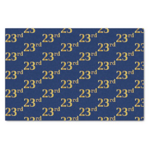 Blue Faux Gold 23rd Twenty_Third Event Tissue Paper