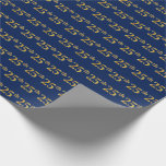 [ Thumbnail: Blue, Faux Gold 25th (Twenty-Fifth) Event Wrapping Paper ]