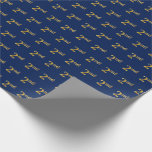 [ Thumbnail: Blue, Faux Gold 2nd (Second) Event Wrapping Paper ]