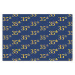 [ Thumbnail: Blue, Faux Gold 35th (Thirty-Fifth) Event Tissue Paper ]