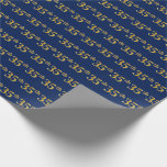 [ Thumbnail: Blue, Faux Gold 35th (Thirty-Fifth) Event Wrapping Paper ]
