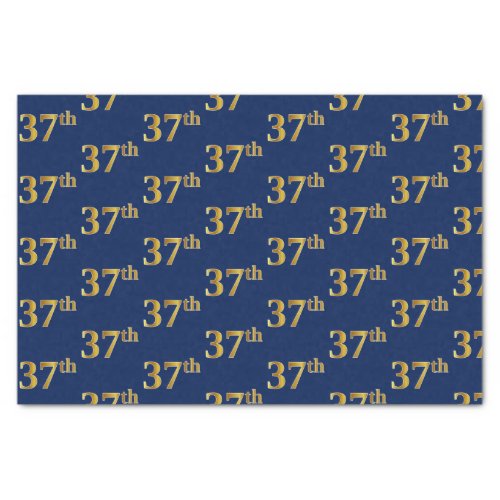Blue Faux Gold 37th Thirty_Seventh Event Tissue Paper