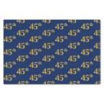 [ Thumbnail: Blue, Faux Gold 45th (Forty-Fifth) Event Tissue Paper ]