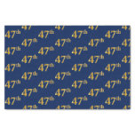 [ Thumbnail: Blue, Faux Gold 47th (Forty-Seventh) Event Tissue Paper ]