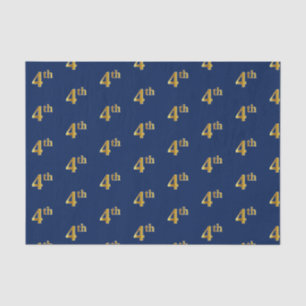 Blue, Faux Gold 4th (Fourth) Event Tissue Paper