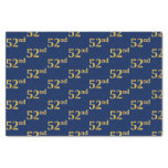 [ Thumbnail: Blue, Faux Gold 52nd (Fifty-Second) Event Tissue Paper ]