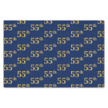 [ Thumbnail: Blue, Faux Gold 55th (Fifty-Fifth) Event Tissue Paper ]