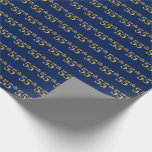 [ Thumbnail: Blue, Faux Gold 55th (Fifty-Fifth) Event Wrapping Paper ]