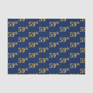 Blue, Faux Gold 59th (Fifty-Ninth) Event Tissue Paper