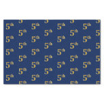[ Thumbnail: Blue, Faux Gold 5th (Fifth) Event Tissue Paper ]