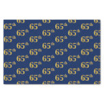 [ Thumbnail: Blue, Faux Gold 65th (Sixty-Fifth) Event Tissue Paper ]