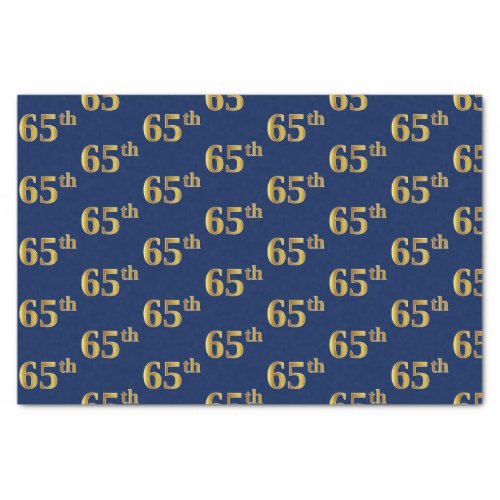 Blue Faux Gold 65th Sixty_Fifth Event Tissue Paper