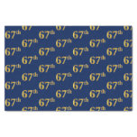 [ Thumbnail: Blue, Faux Gold 67th (Sixty-Seventh) Event Tissue Paper ]