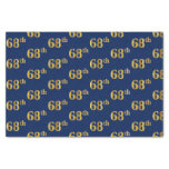 [ Thumbnail: Blue, Faux Gold 68th (Sixty-Eighth) Event Tissue Paper ]