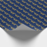 [ Thumbnail: Blue, Faux Gold 68th (Sixty-Eighth) Event Wrapping Paper ]