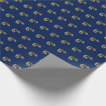 [ Thumbnail: Blue, Faux Gold 6th (Sixth) Event Wrapping Paper ]