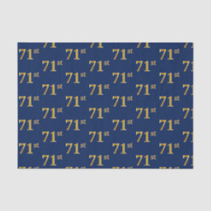 Blue, Faux Gold 71st (Seventy-First) Event Tissue Paper