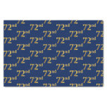 [ Thumbnail: Blue, Faux Gold 72nd (Seventy-Second) Event Tissue Paper ]