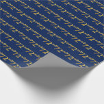 [ Thumbnail: Blue, Faux Gold 72nd (Seventy-Second) Event Wrapping Paper ]